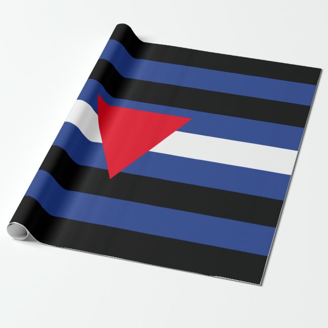 Leather Queer Pride Flag Wrapping Paper (Unrolled)