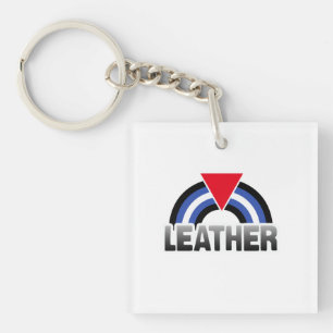 Leather Queer Pride Key Ring