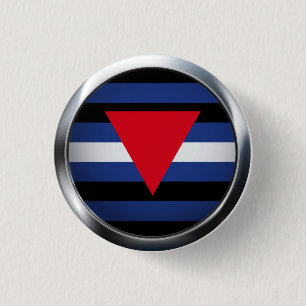 LEATHER QUEER PRIDE MEDALLION 3 CM ROUND BADGE