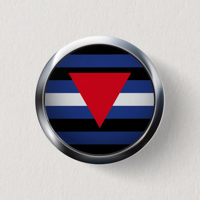 LEATHER QUEER PRIDE MEDALLION 3 CM ROUND BADGE (Front)