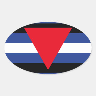 LEATHER QUEER PRIDE OVAL STICKER