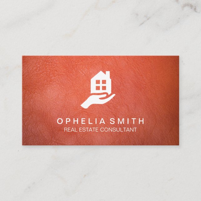 Leather Real Estate | Realtor Agent Business Card (Front)