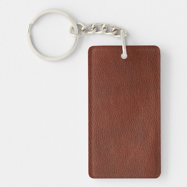 Leather Rectangle (double-sided) Key Ring (Front)