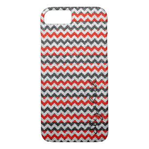 Leather Red Chevron Stripes Pattern iPhone 8/7 Case