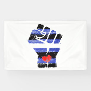 LEATHER RESIST FIST BANNER