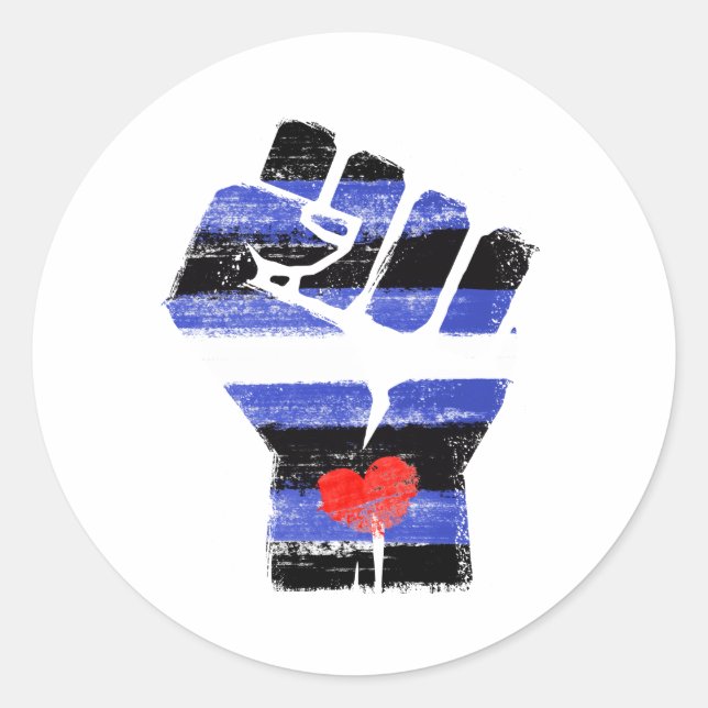 LEATHER RESIST FIST CLASSIC ROUND STICKER (Front)