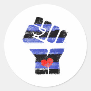 LEATHER RESIST FIST CLASSIC ROUND STICKER