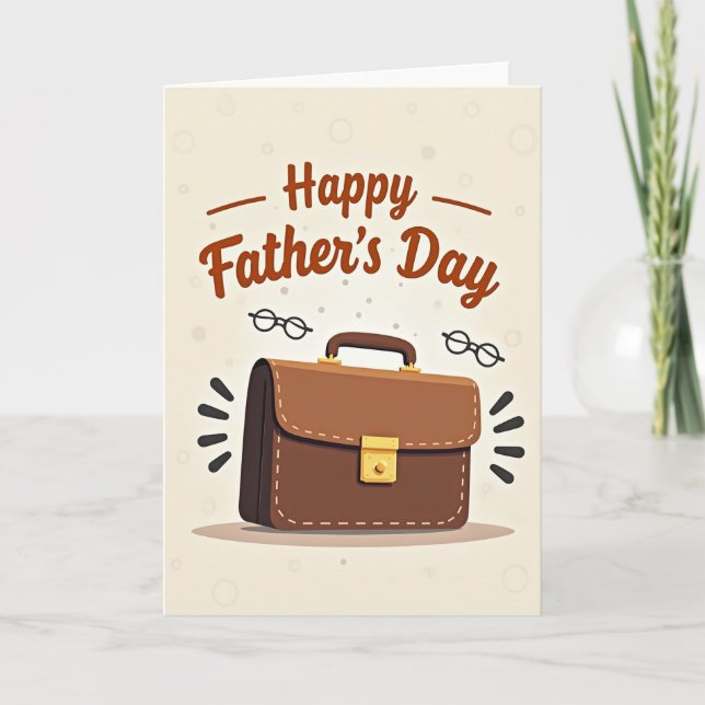Leather Satchel Fathers Day Card (Front)