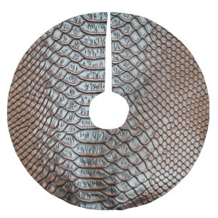 Leather skin, textured background brushed polyester tree skirt