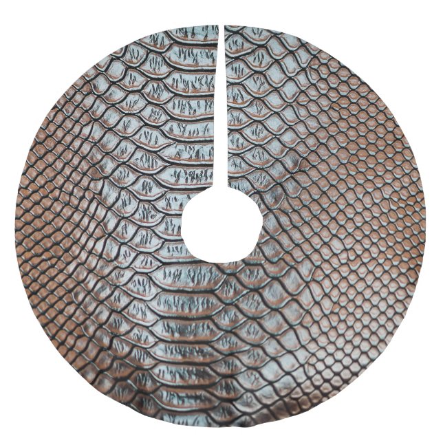 Leather skin, textured background brushed polyester tree skirt (Front)