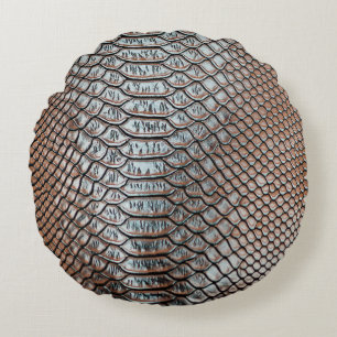 Leather skin, textured background round cushion