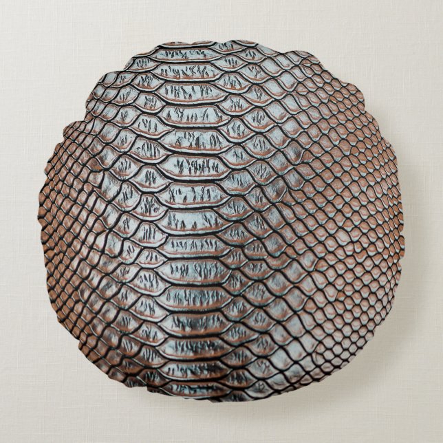 Leather skin, textured background round cushion (Front)