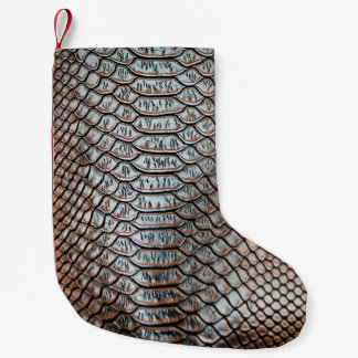 Leather skin, textured background small christmas stocking