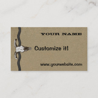 Leather & Skull Western Business Cards