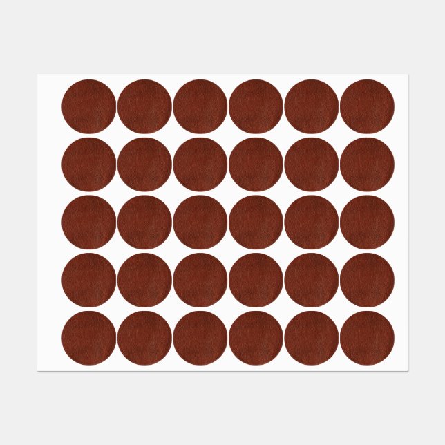 Leather Small Circle Waterproof Label (0.75") (Sheet)