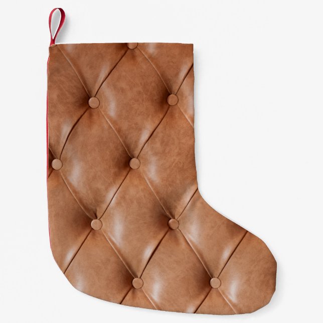 leather sofa background small christmas stocking (Front)