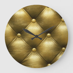 Leather Sofa Elegance: Luxurious Upholstery. Large Clock