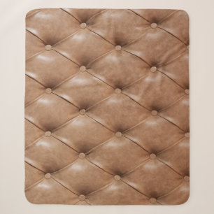 Leather Sofa: Textured Background Sherpa Blanket