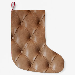 Leather Sofa: Textured Background Small Christmas Stocking