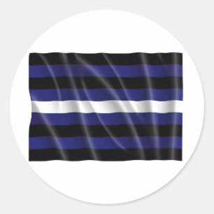 LEATHER STRIPES FLYING CLASSIC ROUND STICKER