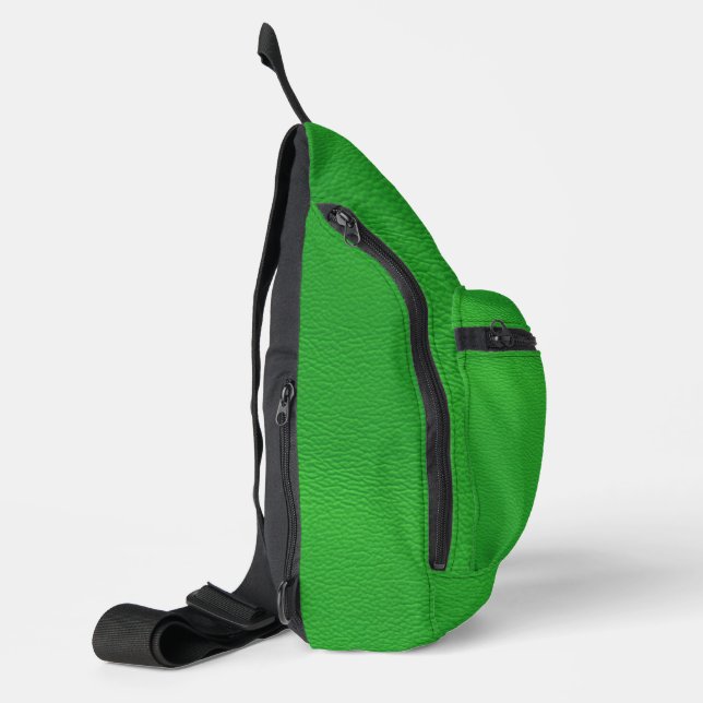 leather structure,green sling bag (Left)