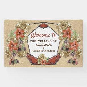 Leather & Suede Flower Art Banner