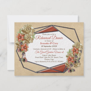 Leather & Suede Texture Art Rehearsal Dinner Invitation