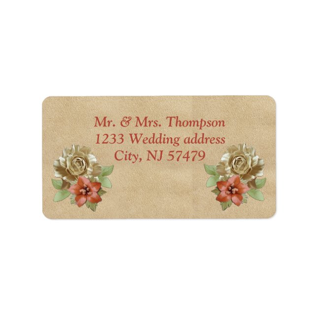 Leather & Suede Texture Art wedding Labels (Front)