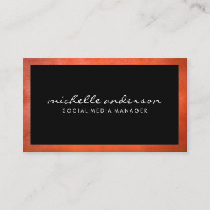 Leather Texture Border   Black Business Card