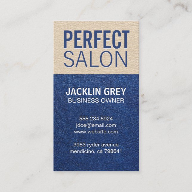 Leather Texture Colour Block Appointment Card (Front)