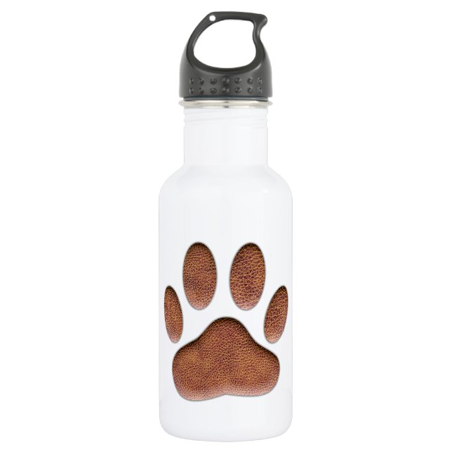 Leather Texture Dog Paw Print 532 Ml Water Bottle (Front)