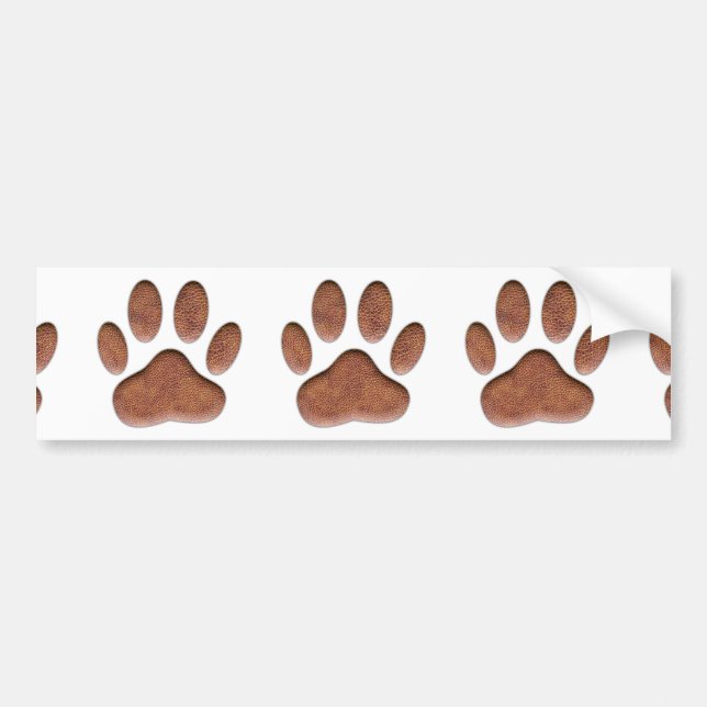 Leather Texture Dog Paw Print Bumper Sticker (Front)