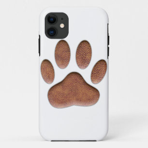Leather Texture Dog Paw Print iPhone 11 Case