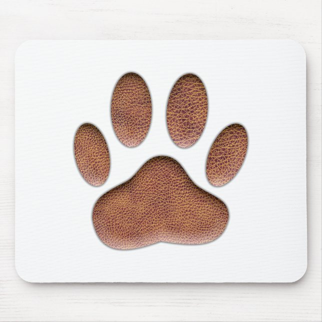 Leather Texture Dog Paw Print Mouse Mat (Front)