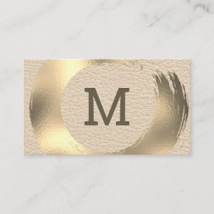 Leather Texture   Gold Brushed Business Card