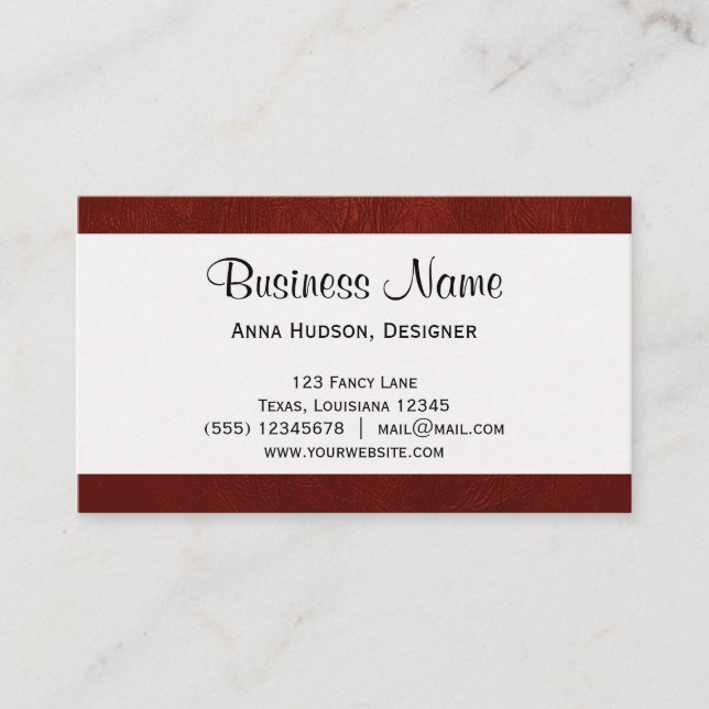 Leather Texture, Leather Background - Red Business Card (Front)