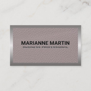 Leather Texture Metal Border Business Card