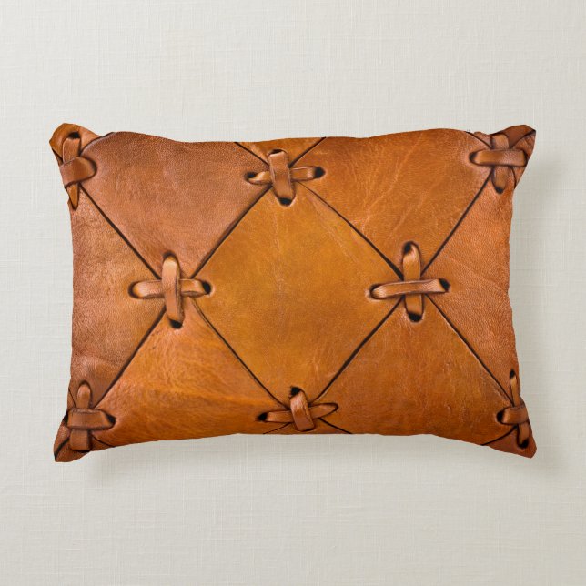 Leather texture, natural selvage detail. decorative cushion (Front)