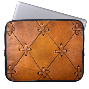 Leather texture, natural selvage detail. laptop sleeve