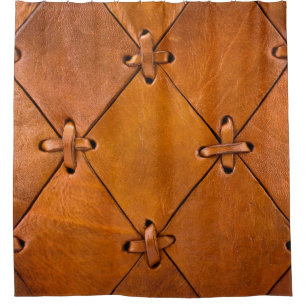 Leather texture, natural selvage detail. shower curtain