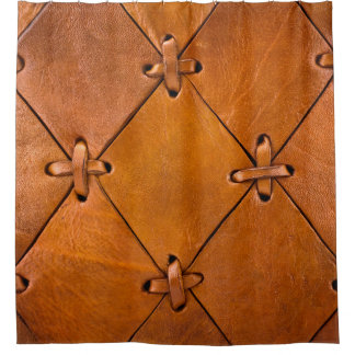 Leather texture, natural selvage detail. shower curtain