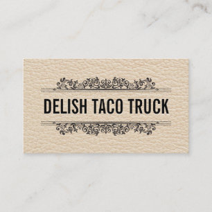 Leather Texture Ornate Elements Business Card