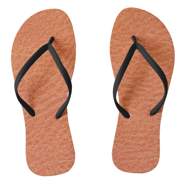 leather texture pattern flip flops (Footbed)