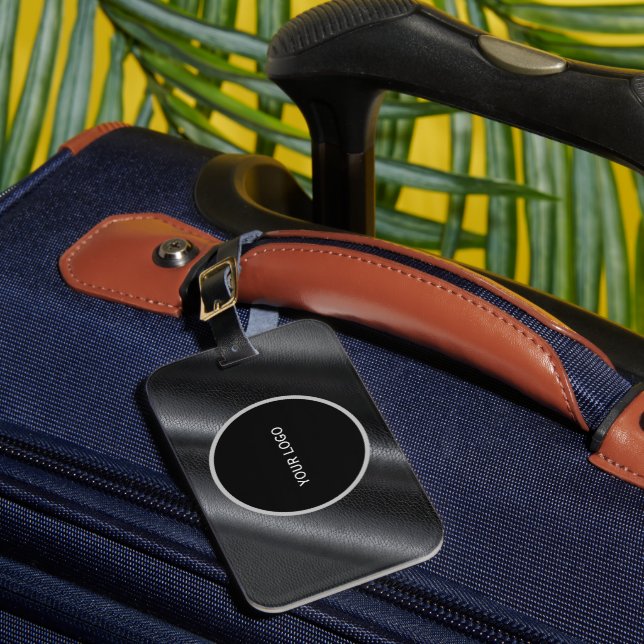 Leather texture pattern luggage tag (Front Insitu 1)