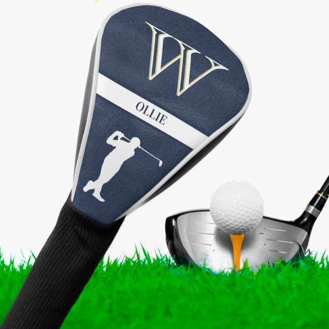 Leather Texture Personalised Initial Golf Swing Head Cover (Creator Uploaded)