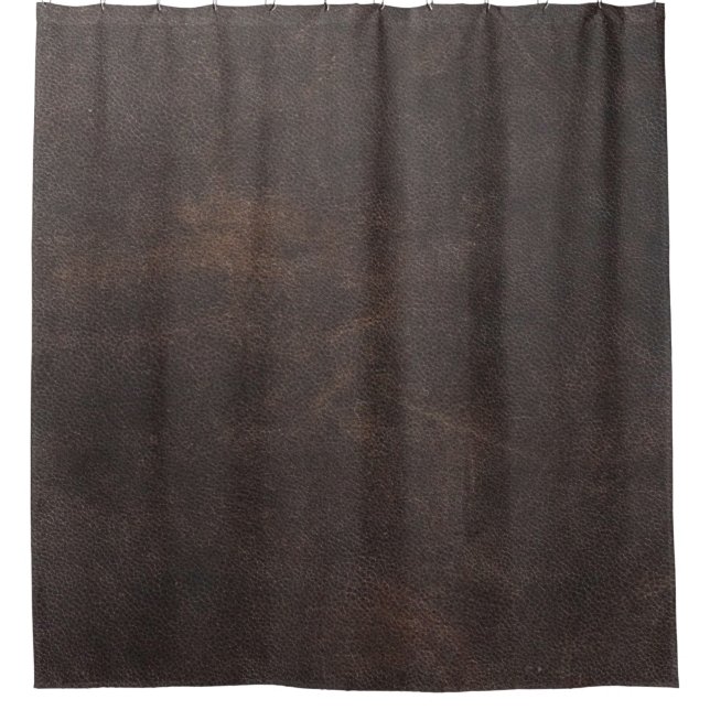 Leather texture scrapbooking brown shower curtain (Front)