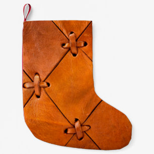 Leather texture. small christmas stocking
