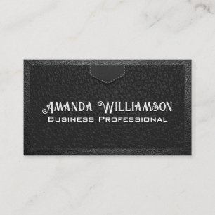 Leather Texture   Stitched Business Card