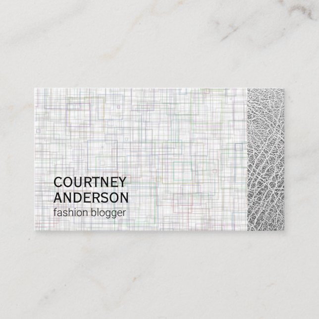 Leather Trim | Fashion Pattern | Stylish Business Card (Front)