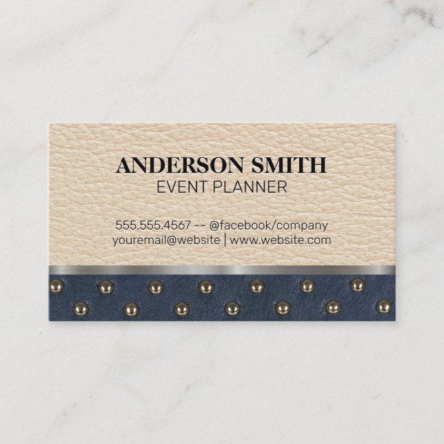 Leather | Upholstery Decorative | Metallic Trim Business Card (Front)